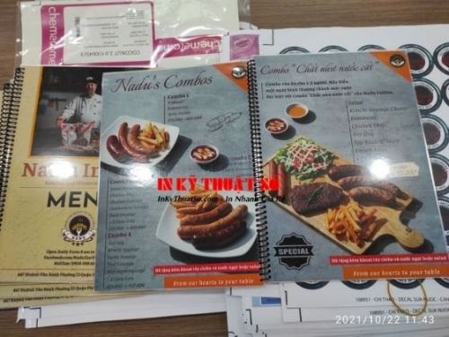 Đóng cuốn menu, sổ menu, làm sổ menu, làm cuốn thực đơn bìa cứng tại xưởng in quảng cáo TPHCM, 830, Hải Lý, InQuangCao.Com, 26/10/2021 15:41:47