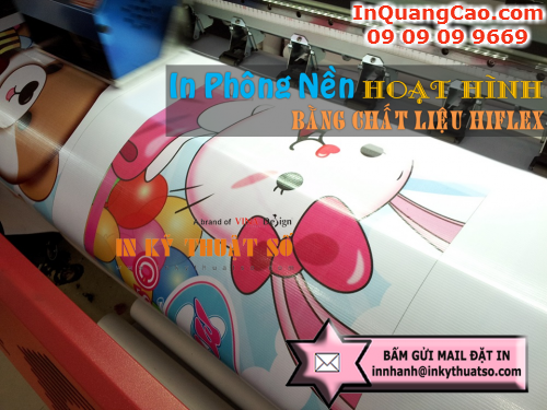 Bấm gửi mail đặt in phông nền hoạt hình tại Công ty TNHH In Kỹ Thuật Số - Digital Printing 